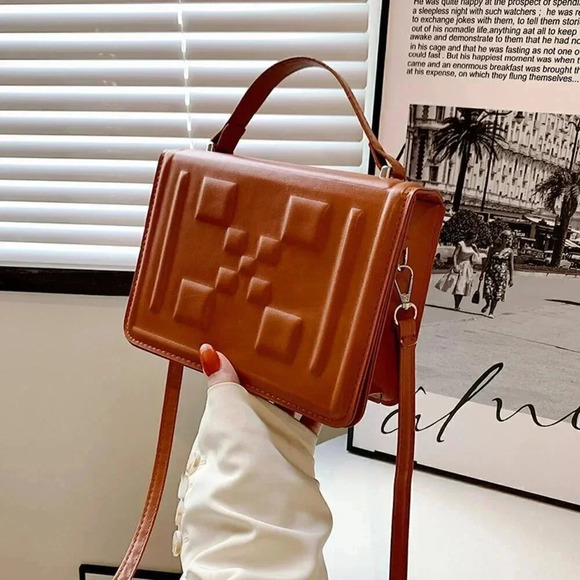 Handbags - New Brown Women Red Casual Bow Decorated Bucket Crossbody Bag Purse